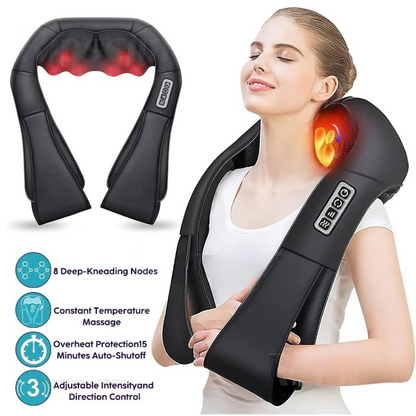 Shiatsu Neck & Shoulder Massager with Heat – Deep Kneading Therapy