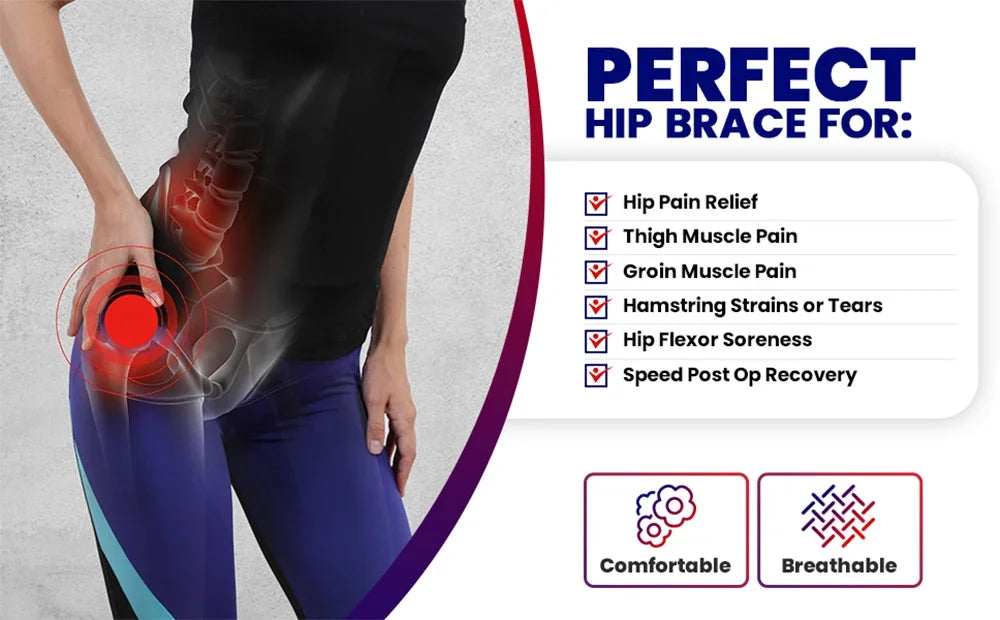 Adjustable Hip & Thigh Support Wrap Comfortable Fit for Active Lifestyles