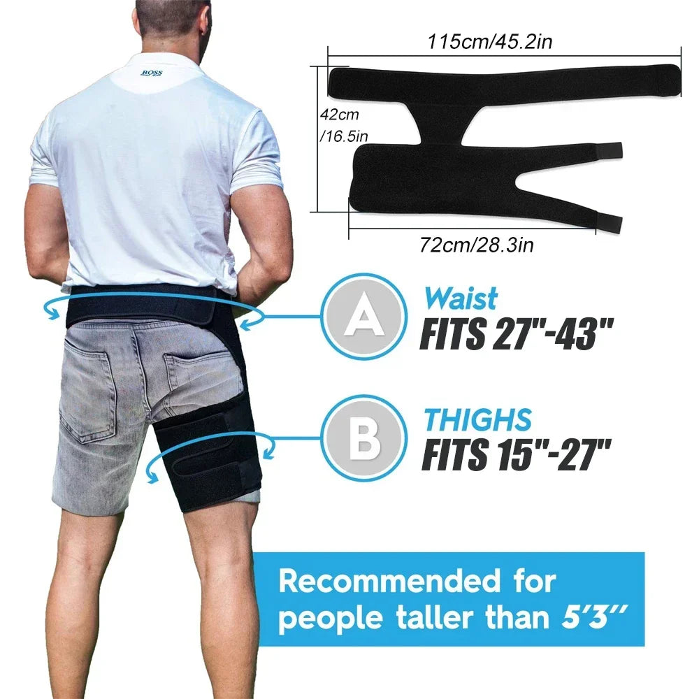 Adjustable Hip & Thigh Support Wrap Comfortable Fit for Active Lifestyles